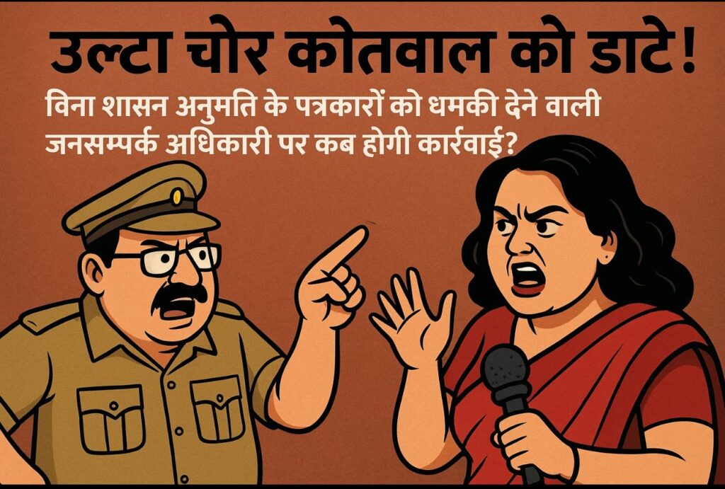 उल्टा चोर कोतवाल को डांटे!<br>जनसम्पर्क अधिकारी की धमकी पर कब होगी कार्रवाई?