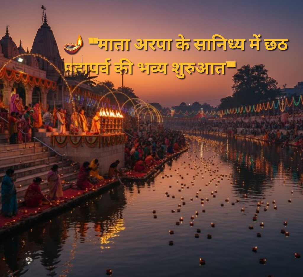 माता अरपा की महाआरती के साथ बिलासपुर में छठ महापर्व का शुभारंभ