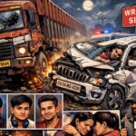 🟥 दर्दनाक सड़क हादसा 🚨 रॉन्ग साइड से आए ट्रेलर ने स्कॉर्पियो को मारी टक्कर