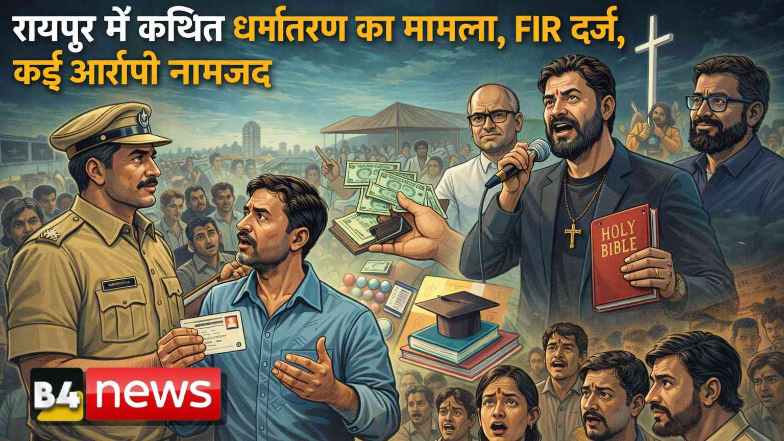 रायपुर में कथित धर्मांतरण का मामला, FIR दर्ज – कई नामजद आरोपी