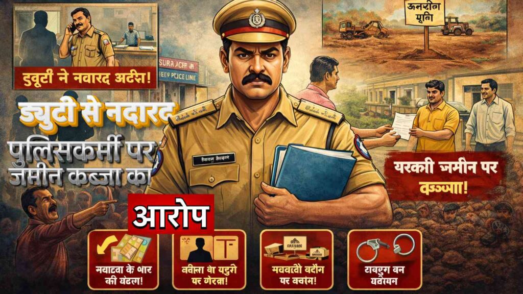 👮‍♂️ तबादले के बाद भी लाइन अटैच, महीनों से ड्यूटी से गायब… अब शासकीय जमीन कब्जाने के आरोपों में घिरे प्रधान आरक्षक