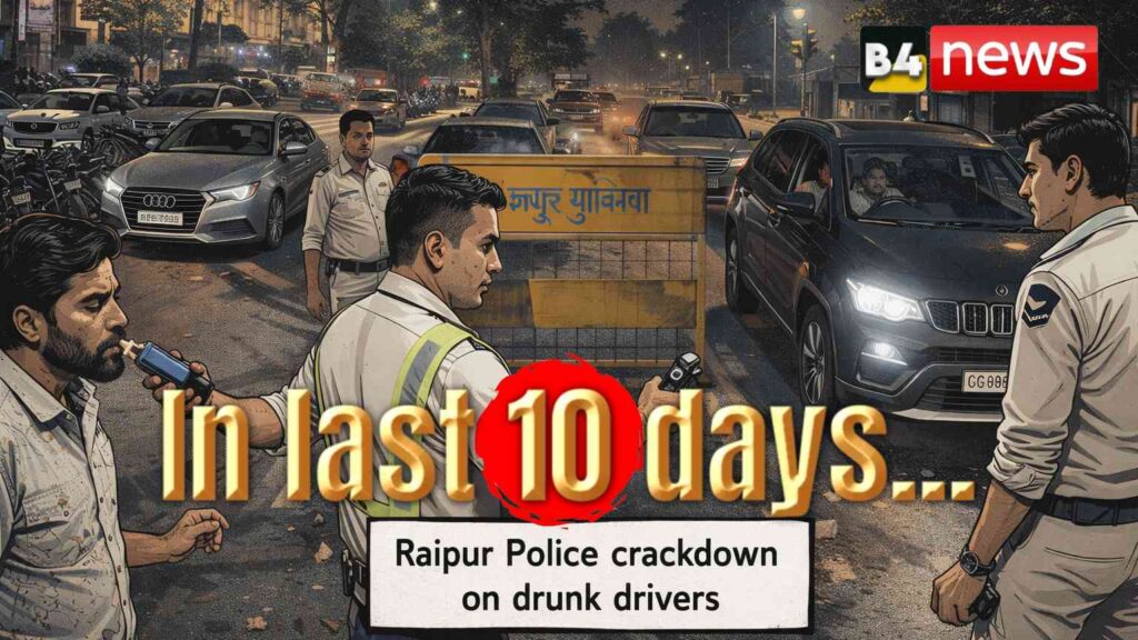🚨 रायपुर में नशेड़ी वाहन चालकों पर पुलिस की बड़ी कार्रवाई