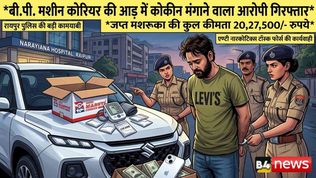 🚨 बी.पी. मशीन के नाम पर कोकीन मंगाने वाला आरोपी गिरफ्तार