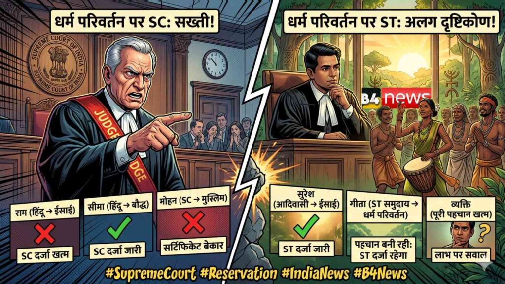 📰 धर्म परिवर्तन पर सुप्रीम कोर्ट का बड़ा फैसला: SC पर सख्ती, ST पर अलग दृष्टिकोण