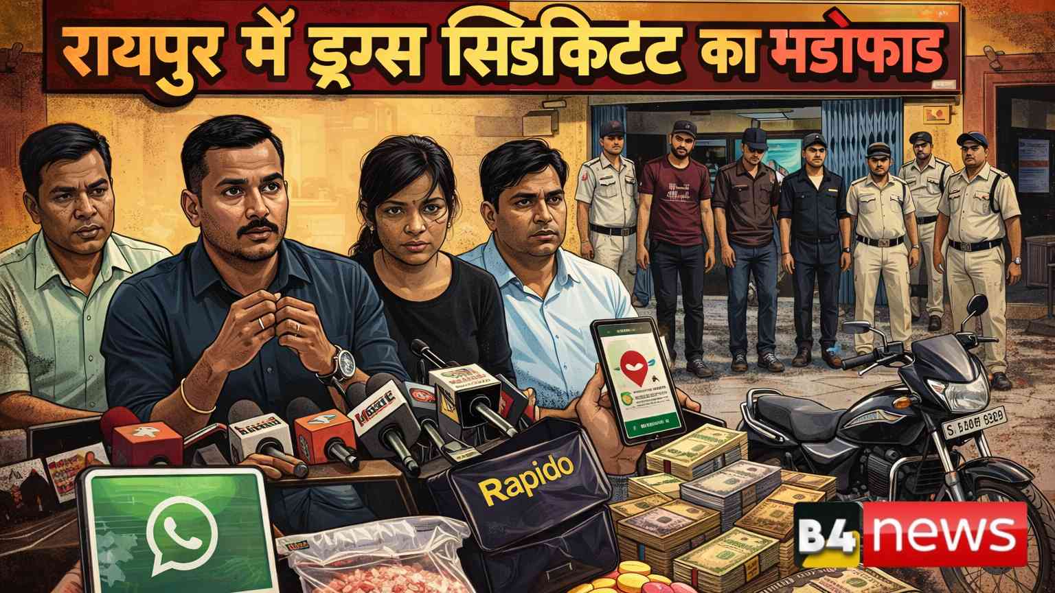 🚨 रायपुर में MDMA ड्रग्स सिंडिकेट का भंडाफोड़: Dead Drop सिस्टम से हो रही थी सप्लाई, 6 गिरफ्तार