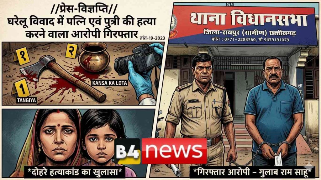 🔴 घरेलू विवाद में पति बना हैवान: पत्नी और मासूम बेटी की हत्या, आरोपी गिरफ्तार