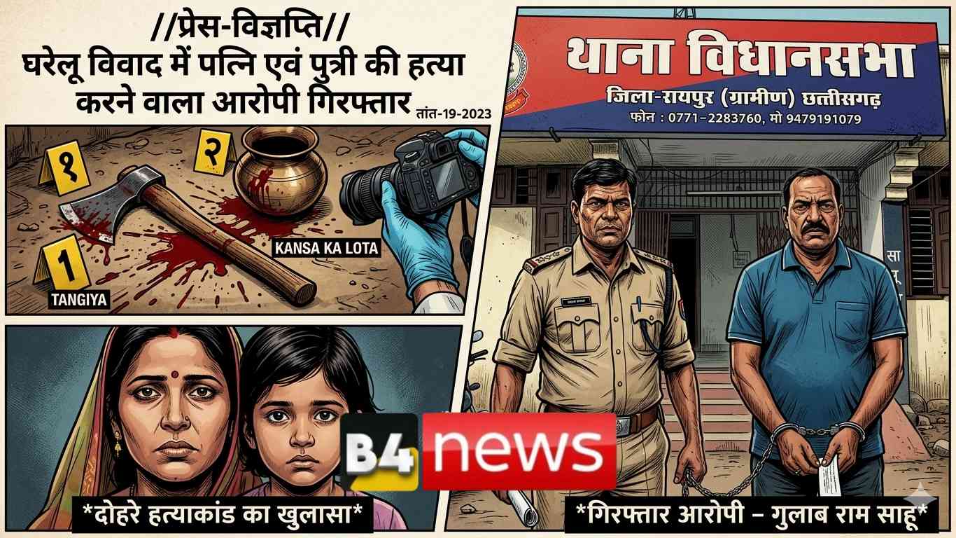 🔴 घरेलू विवाद में पति बना हैवान: पत्नी और मासूम बेटी की हत्या, आरोपी गिरफ्तार