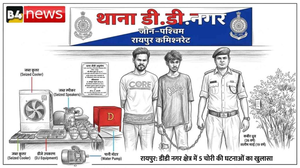 डीडी नगर क्षेत्र में 5 चोरी की घटनाओं का खुलासा, 5 आरोपी गिरफ्तार