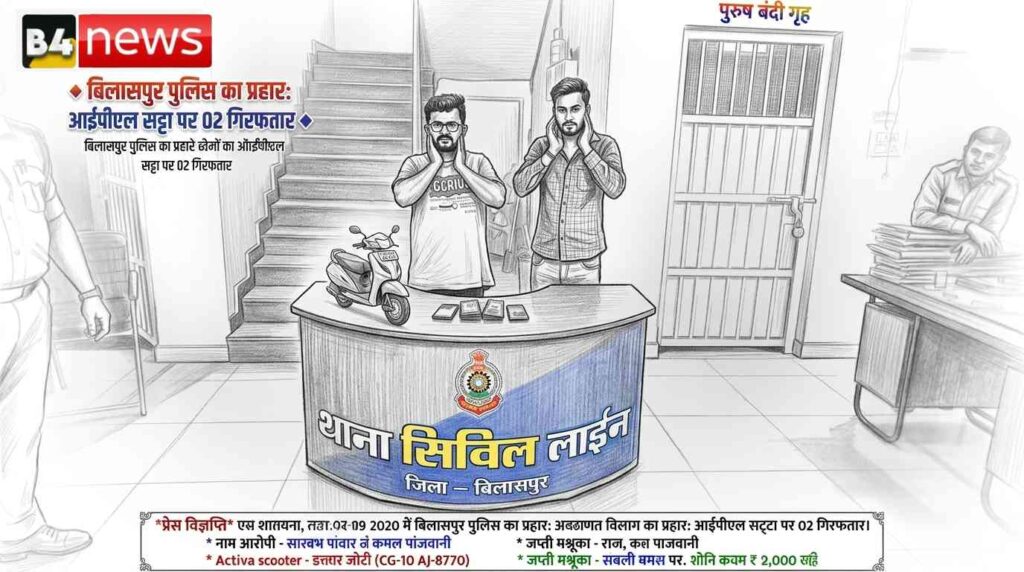 🚨 बिलासपुर पुलिस का बड़ा एक्शन: IPL मैच पर ऑनलाइन सट्टा लगाते 2 सटोरिए गिरफ्तार