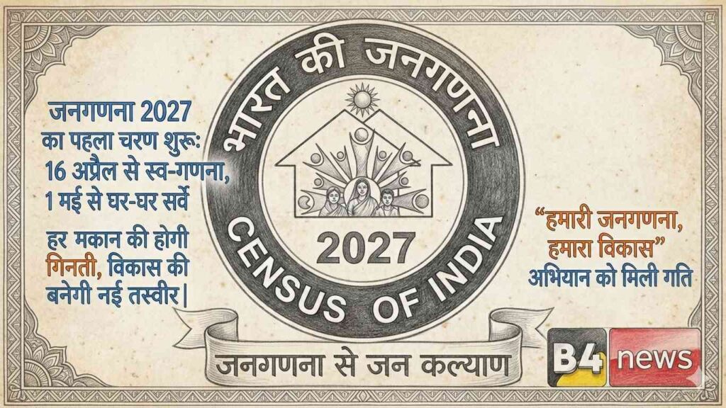 जनगणना 2027 का पहला चरण शुरू: 16 अप्रैल से स्व-गणना, 1 मई से घर-घर सर्वे