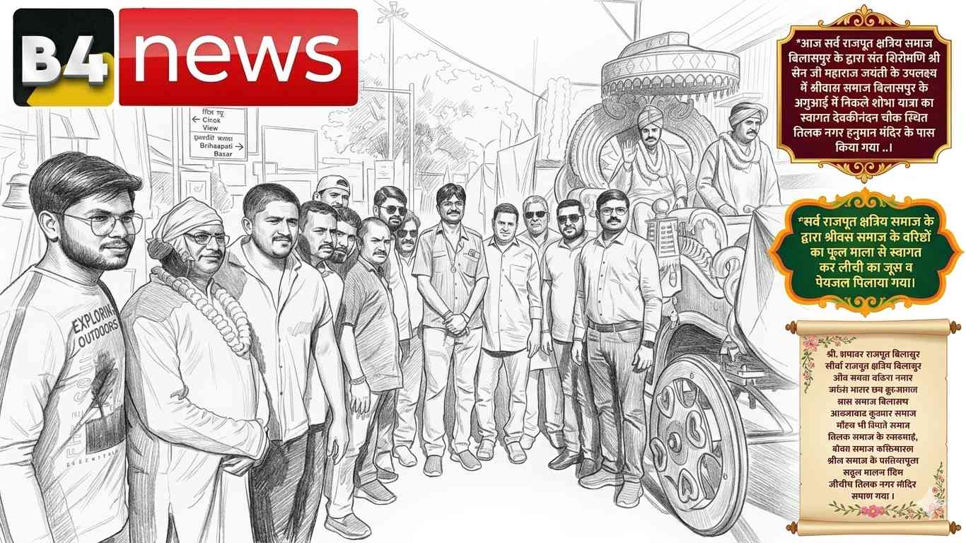 ✨ संत शिरोमणि श्री सेन जी महाराज जयंती पर भव्य स्वागत<br>सर्व राजपूत क्षत्रिय समाज ने शोभायात्रा का किया अभिनंदन