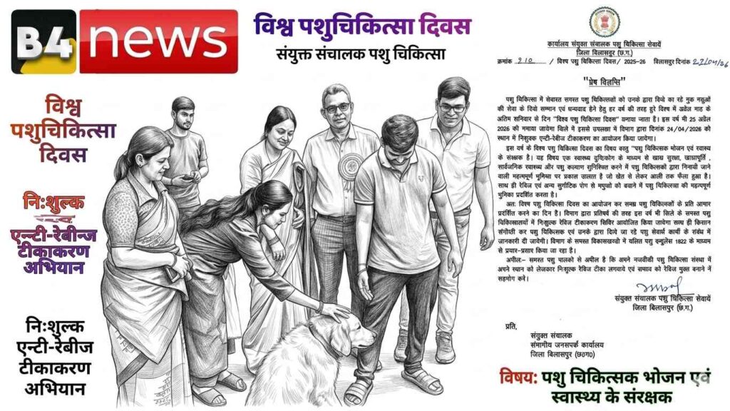 विश्व पशु चिकित्सा दिवस पर बिलासपुर में नि:शुल्क रेबीज टीकाकरण अभियान, पशुपालकों से सहयोग की अपील