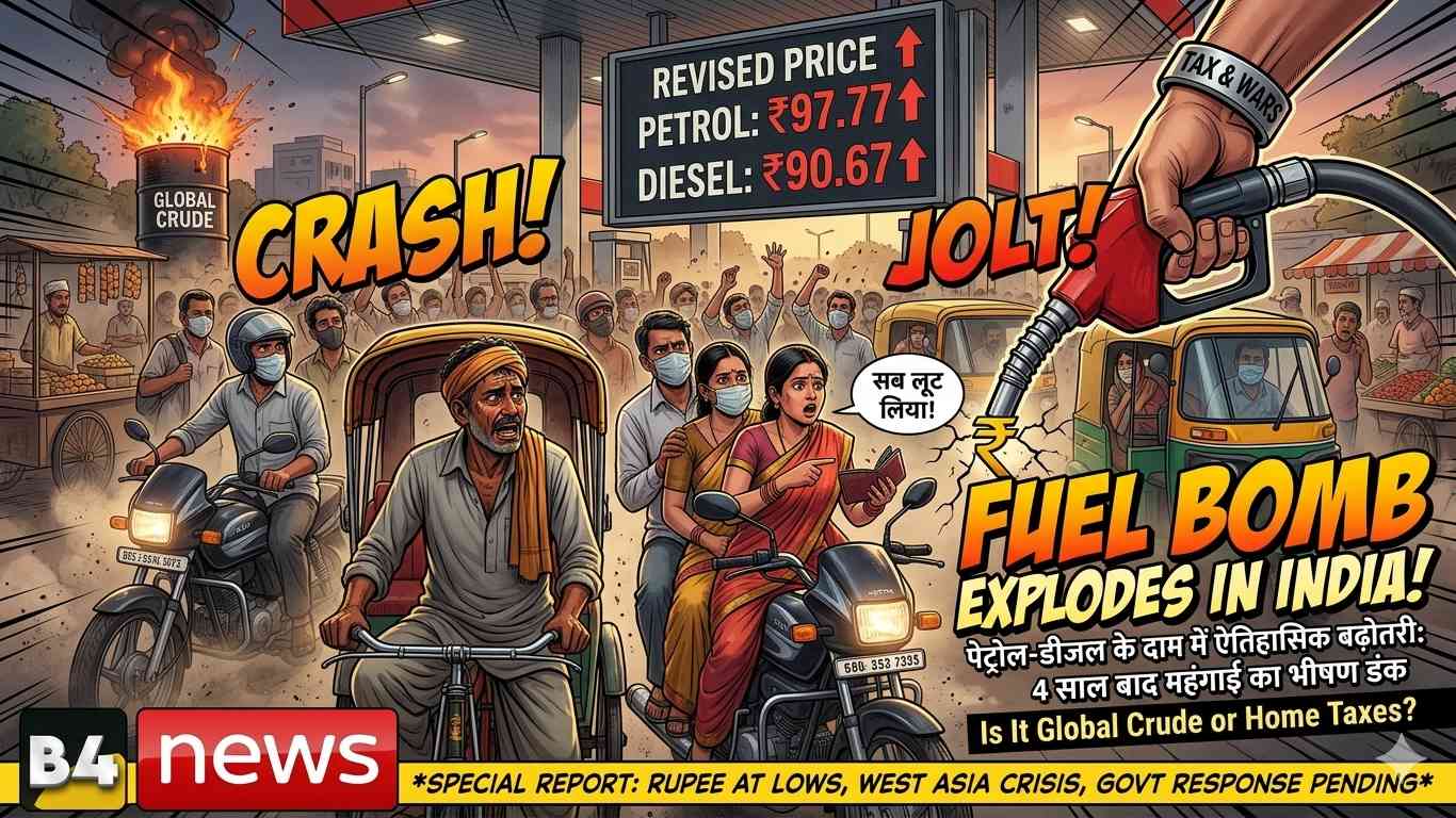 ⛽ भारत में ईंधन महंगा: 4 साल बाद बढ़े पेट्रोल-डीजल के दाम