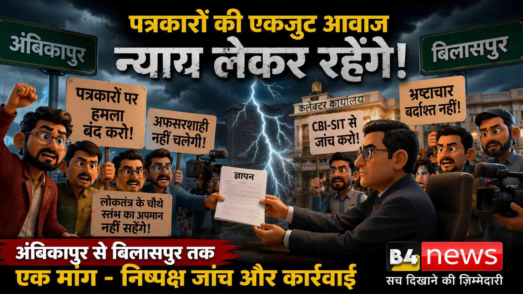छत्तीसगढ़ में पत्रकारों का फूटा आक्रोश: अंबिकापुर से बिलासपुर तक अपर संचालक संजीव तिवारी के खिलाफ सौंपे गए ज्ञापन, CBI-SIT जांच की मांग