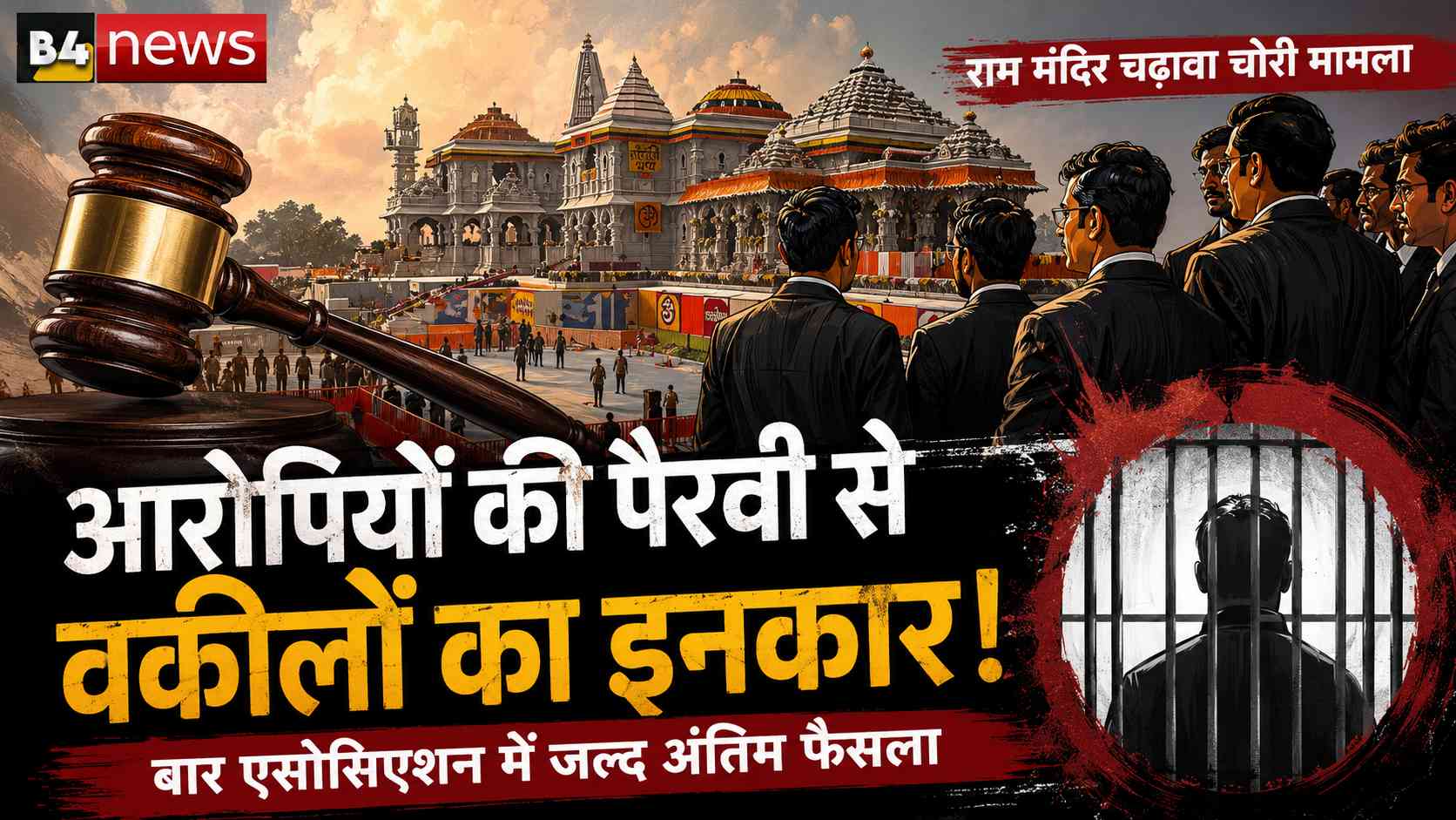 राम मंदिर चढ़ावा चोरी मामला: आरोपी पक्ष की पैरवी से वकीलों का इनकार, फैजाबाद बार एसोसिएशन में जल्द होगा अंतिम फैसला