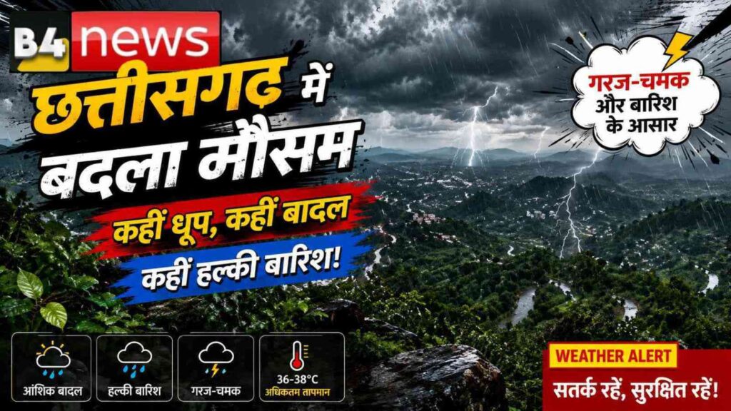 Chhattisgarh Weather Today: छत्तीसगढ़ में बदला मौसम का मिजाज, कहीं धूप तो कहीं बारिश के आसार, जानिए आज का पूरा मौसम अपडेट