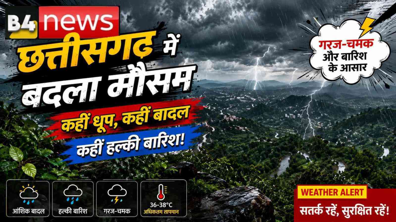 Chhattisgarh Weather Today: छत्तीसगढ़ में बदला मौसम का मिजाज, कहीं धूप तो कहीं बारिश के आसार, जानिए आज का पूरा मौसम अपडेट