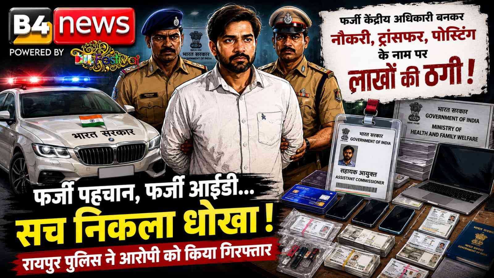 फर्जी केंद्रीय अधिकारी बनकर करोड़ों की पहुंच का दावा, नौकरी और ट्रांसफर के नाम पर लाखों की ठगी; रायपुर पुलिस ने आरोपी को दबोचा